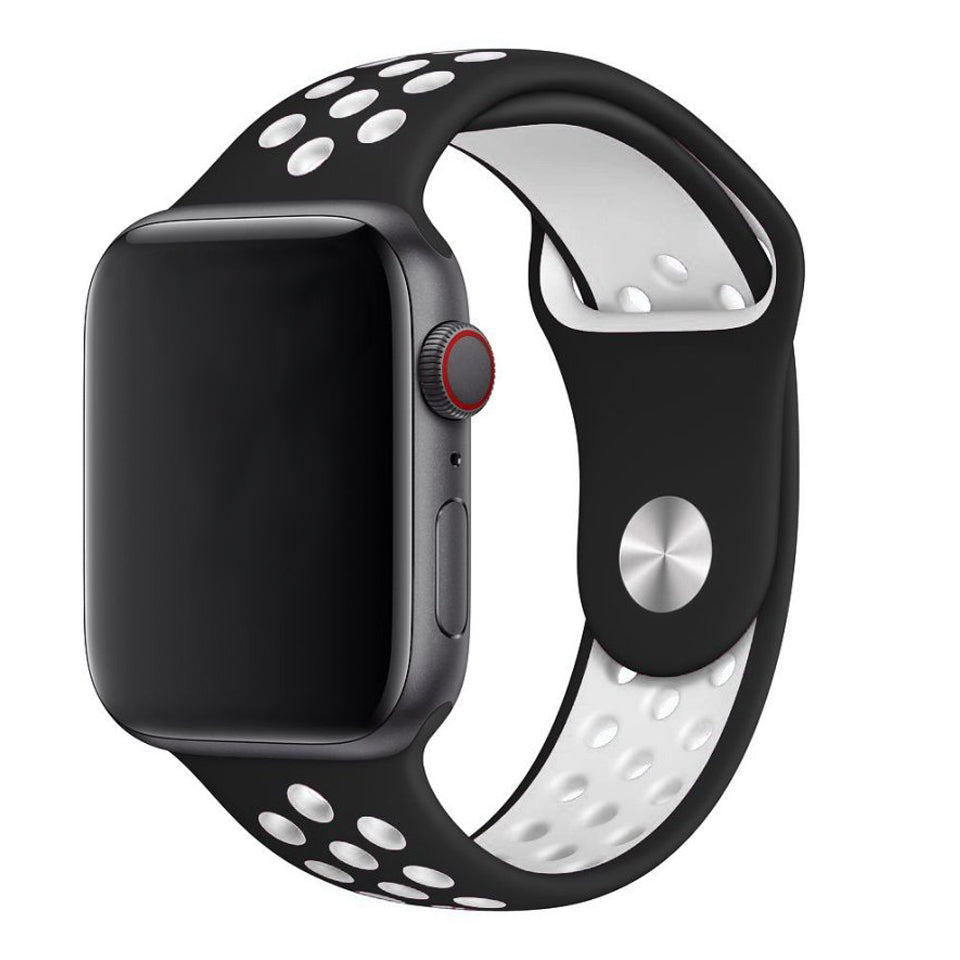 Black White Sport Band Active for Apple Watch Strap Laboratory Australia