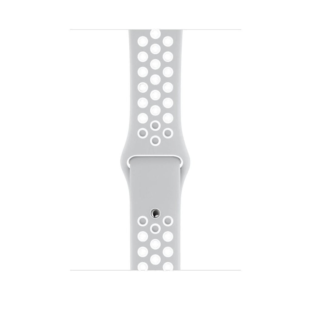 white grey silicone watch strap for apple watch series 11 42mm 46mm with perforated holes for breathing while running and active sports