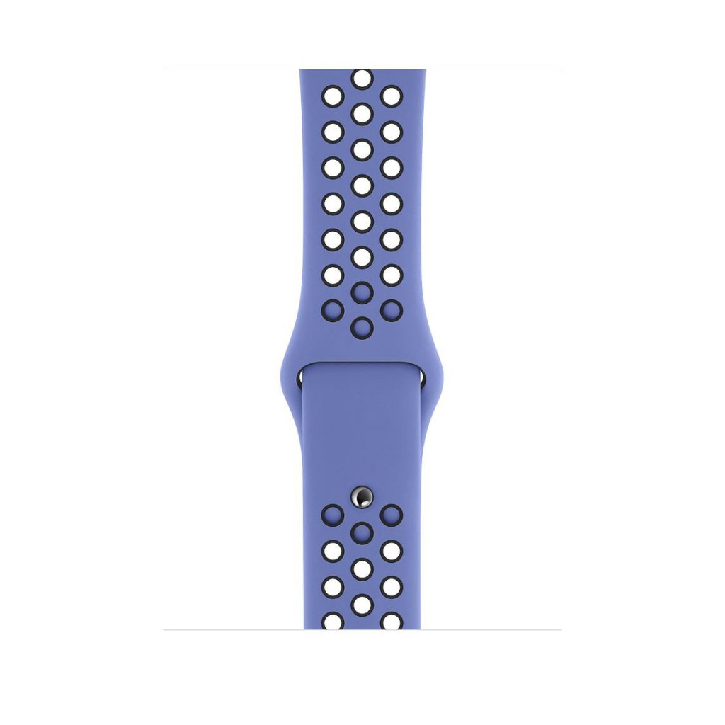 blue black silicone watch strap for apple watch series 11 42mm 46mm with perforated holes for breathing while running and active sports