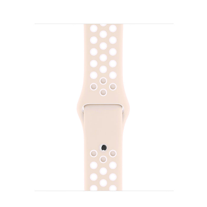 light pink white silicone watch strap for apple watch series 11 42mm 46mm with perforated holes for breathing while running and active sports