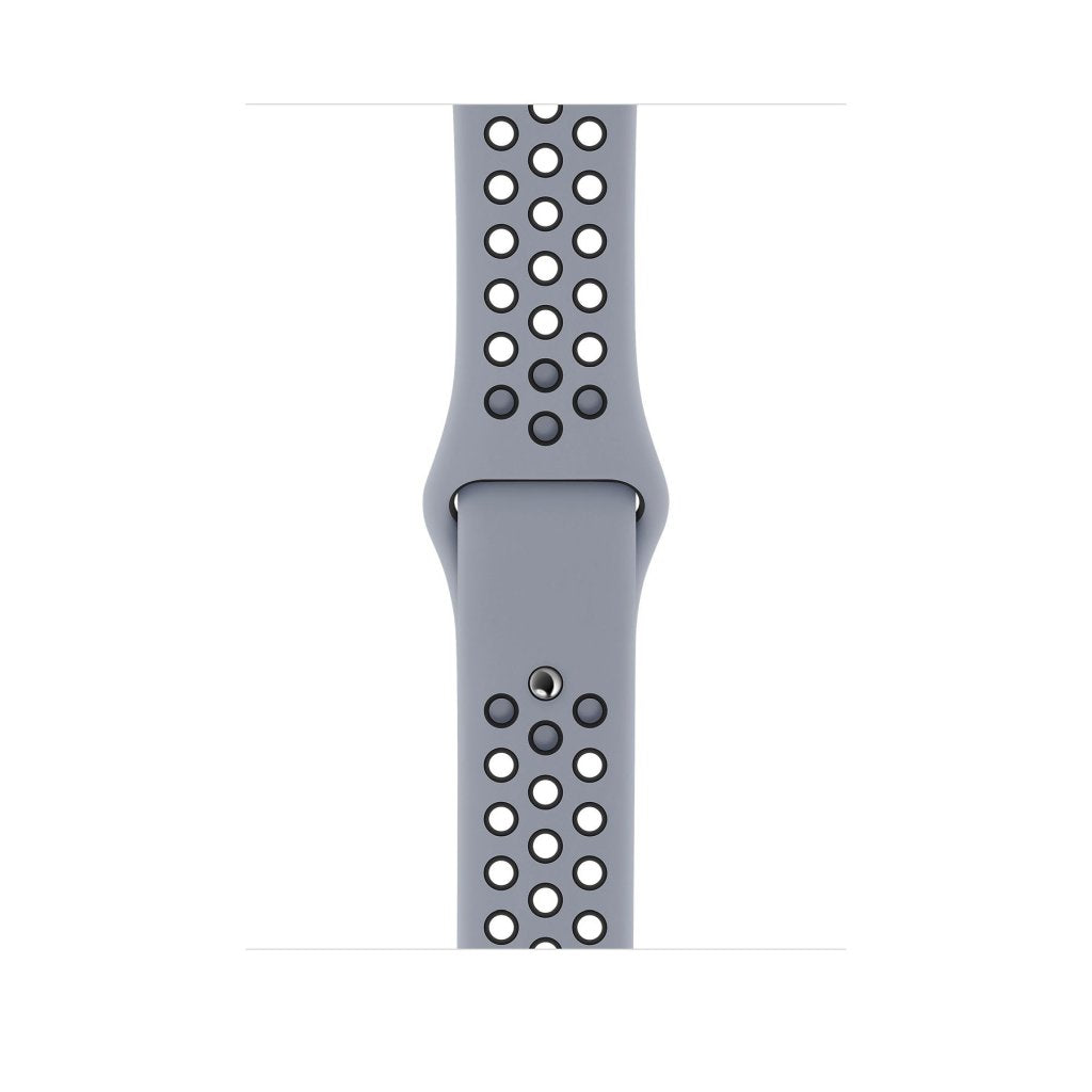 grey black silicone watch strap for apple watch series 11 42mm 46mm with perforated holes for breathing while running and active sports