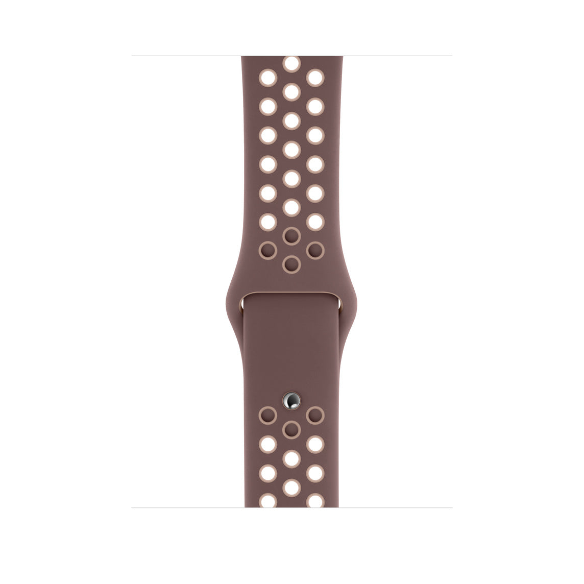 smokey mauve silicone watch strap for apple watch series 11 42mm 46mm with perforated holes for breathing while running and active sports