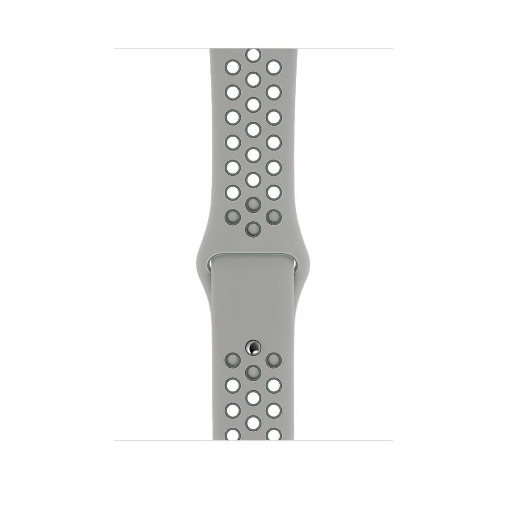 grey green silicone watch strap for apple watch series 11 42mm 46mm with perforated holes for breathing while running and active sports