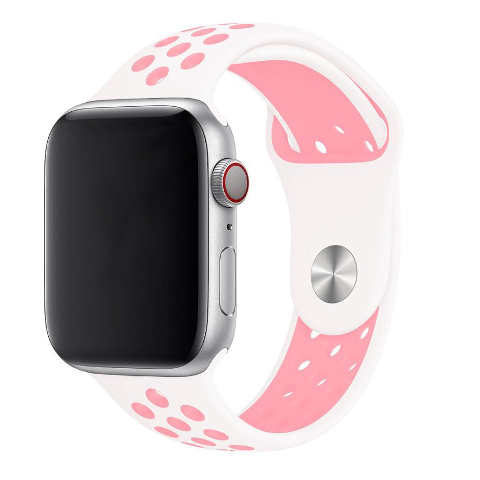 White Bright Pink Sport Band Active for Apple Watch