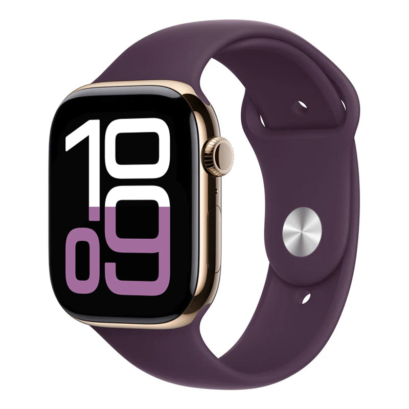 Plum Purple colour silicone watch strap made for apple watch series 10 42/45/46mm crafted for everyday wear