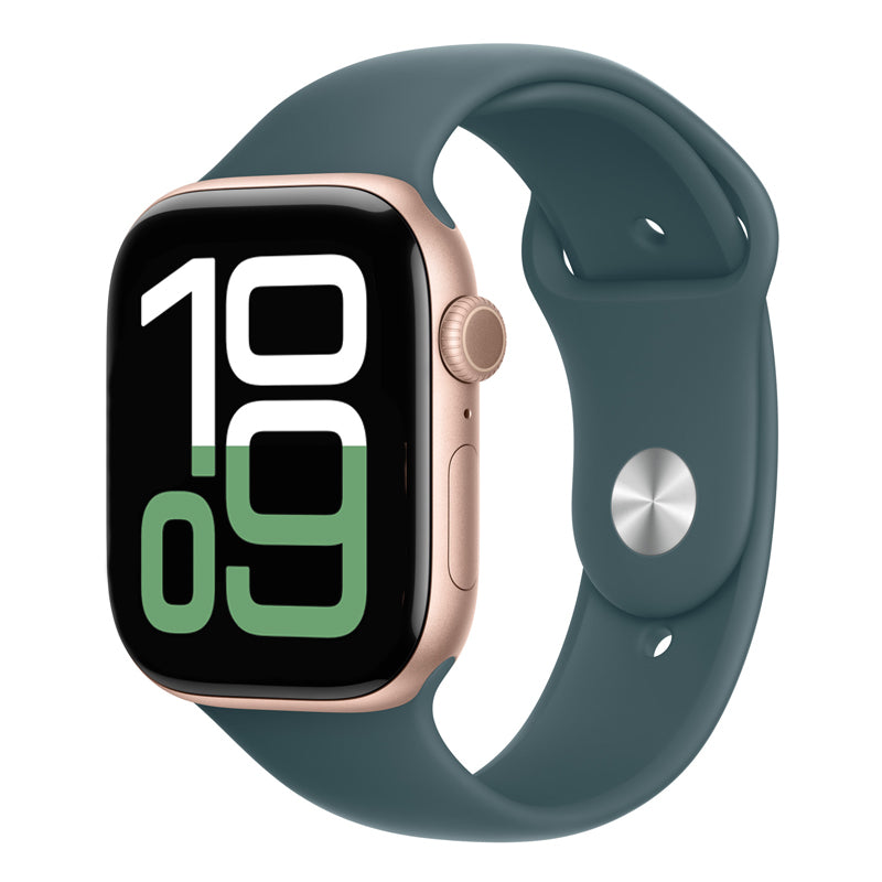 Lake Green colour silicone watch strap made for apple watch series 10 42/45/46mm crafted for everyday wear