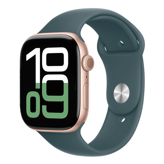 Lake Green colour silicone watch strap made for apple watch series 10 42/45/46mm crafted for everyday wear