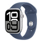 Denim blue colour silicone watch strap made for apple watch series 10 42/45/46mm crafted for everyday wear