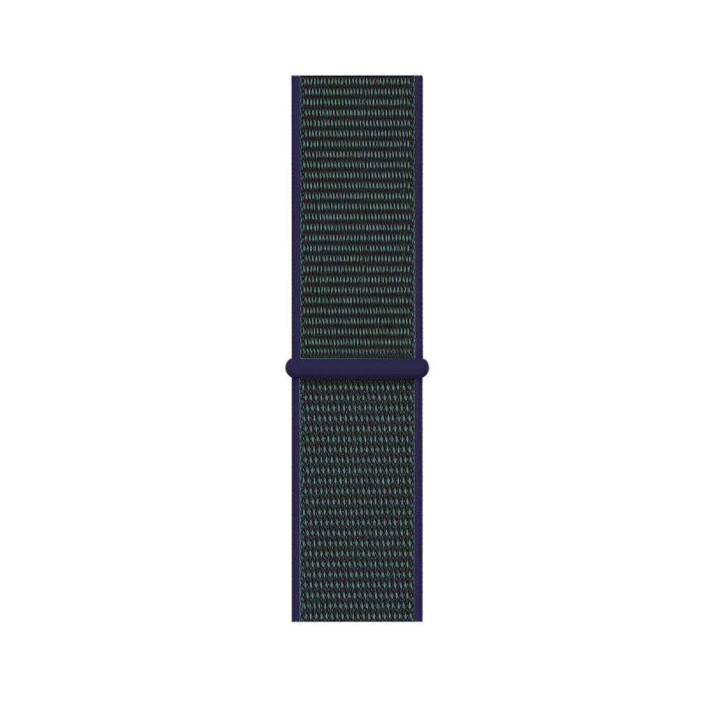 midnight green nylon sport loop watch band for apple watch series 10 42mm and 45mm and ultra 2 made from woven nylon
