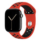 red black silicone watch strap for apple watch series 11 42mm 46mm with perforated holes for breathing while running and active sports