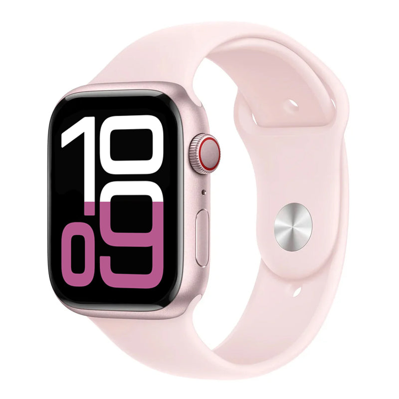 Light Pink colour silicone watch strap made for apple watch series 10 41/42/45/46mm crafted for everyday wear