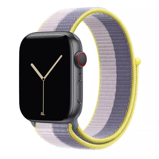 blue grey lilac nylon sport loop watch band for apple watch series 10 42mm and 45mm and ultra 2 made from woven nylon