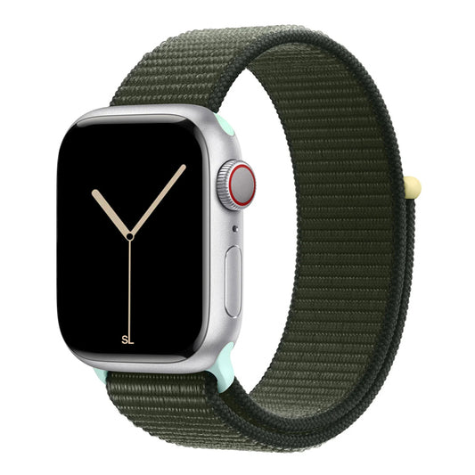 New style cypress green sport loop watch band for apple watch series 10 42mm and 45mm and ultra 2 made from woven nylon