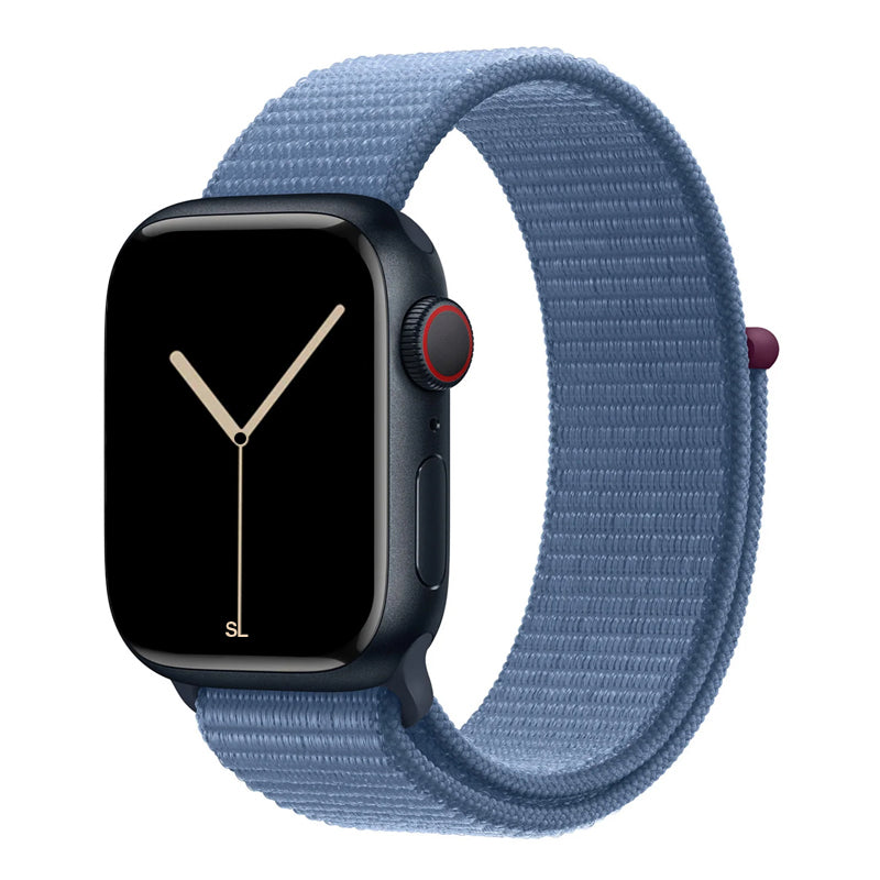New style winter blue sport loop watch band for apple watch series 10 42mm and 45mm and ultra 2 made from woven nylon
