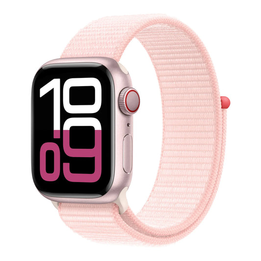 New style light pink colour sport loop watch band for apple watch series 10 42mm and 45mm and ultra 2 made from woven nylon