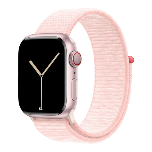 New style light pink colour sport loop watch band for apple watch series 10 42mm and 45mm and ultra 2 made from woven nylon