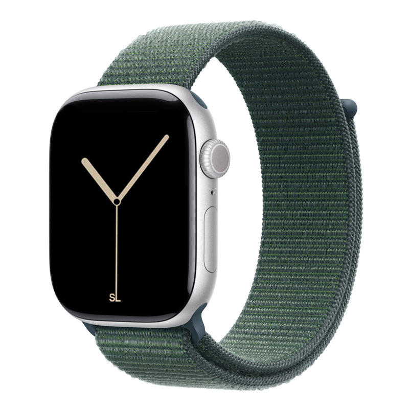 New style lake green sport loop watch band for apple watch series 10 42mm and 45mm and ultra 2 made from woven nylon
