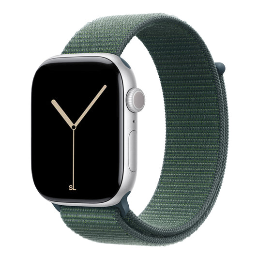 New style lake green sport loop watch band for apple watch series 10 42mm and 45mm and ultra 2 made from woven nylon
