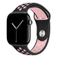 black pink silicone watch strap for apple watch series 11 42mm 46mm with perforated holes for breathing while running and active sports