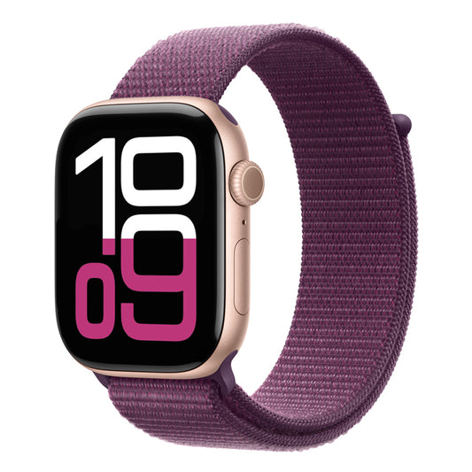 New style plum purple sport loop watch band for apple watch series 10 42mm and 45mm and ultra 2 made from woven nylon