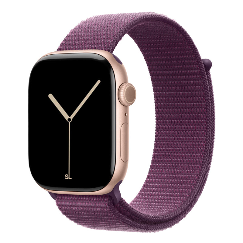 New style plum purple sport loop watch band for apple watch series 10 42mm and 45mm and ultra 2 made from woven nylon