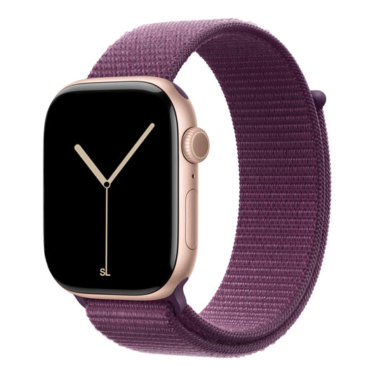New style plum purple sport loop watch band for apple watch series 10 42mm and 45mm and ultra 2 made from woven nylon