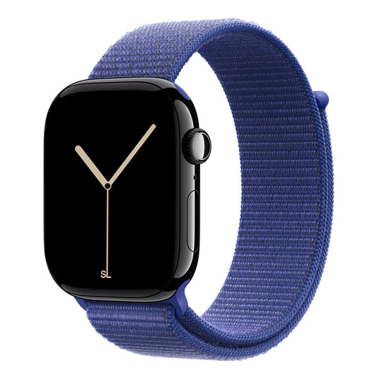 New style ultramarine blue sport loop watch band for apple watch series 10 42mm and 45mm and ultra 2 made from woven nylon