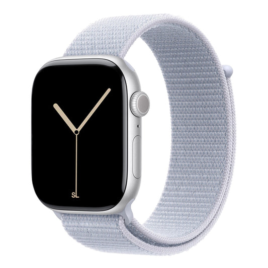 New style blue cloud sport loop watch band for apple watch series 10 42mm and 45mm and ultra 2 made from woven nylon