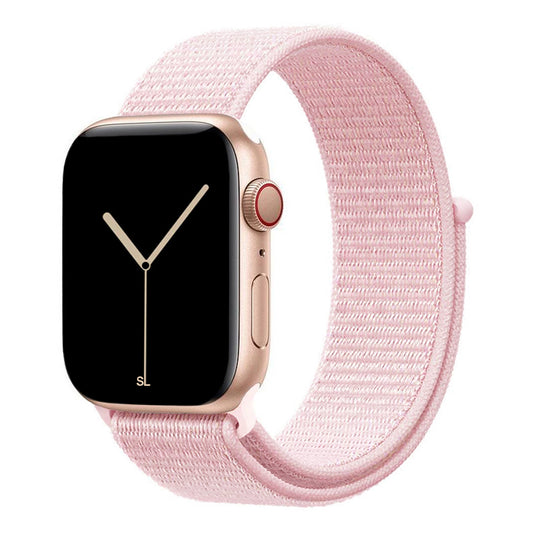 light pink yellow nylon sport loop watch band for apple watch series 10 42mm and 45mm and ultra 2 made from woven nylon