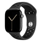 black silicone watch strap for apple watch series 11 42mm 46mm with perforated holes for breathing while running and active sports