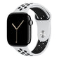white black silicone watch strap for apple watch series 11 42mm 46mm with perforated holes for breathing while running and active sports