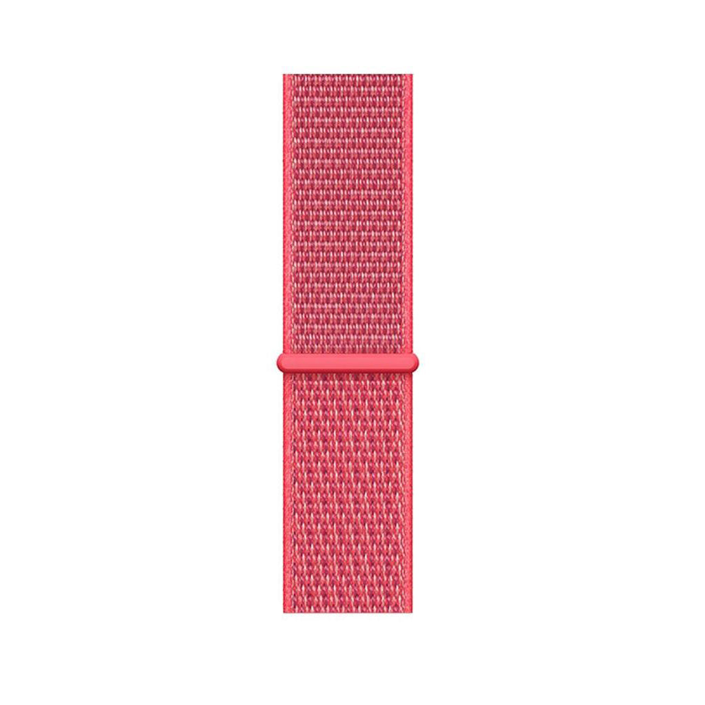 dark pink nylon sport loop watch band for apple watch series 10 42mm and 45mm and ultra 2 made from woven nylon