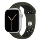 army green colour silicone watch strap for apple watch series 11 42mm 46mm with perforated holes for breathing while running and active sports