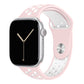 light pink white silicone watch strap for apple watch series 11 42mm 46mm with perforated holes for breathing while running and active sports
