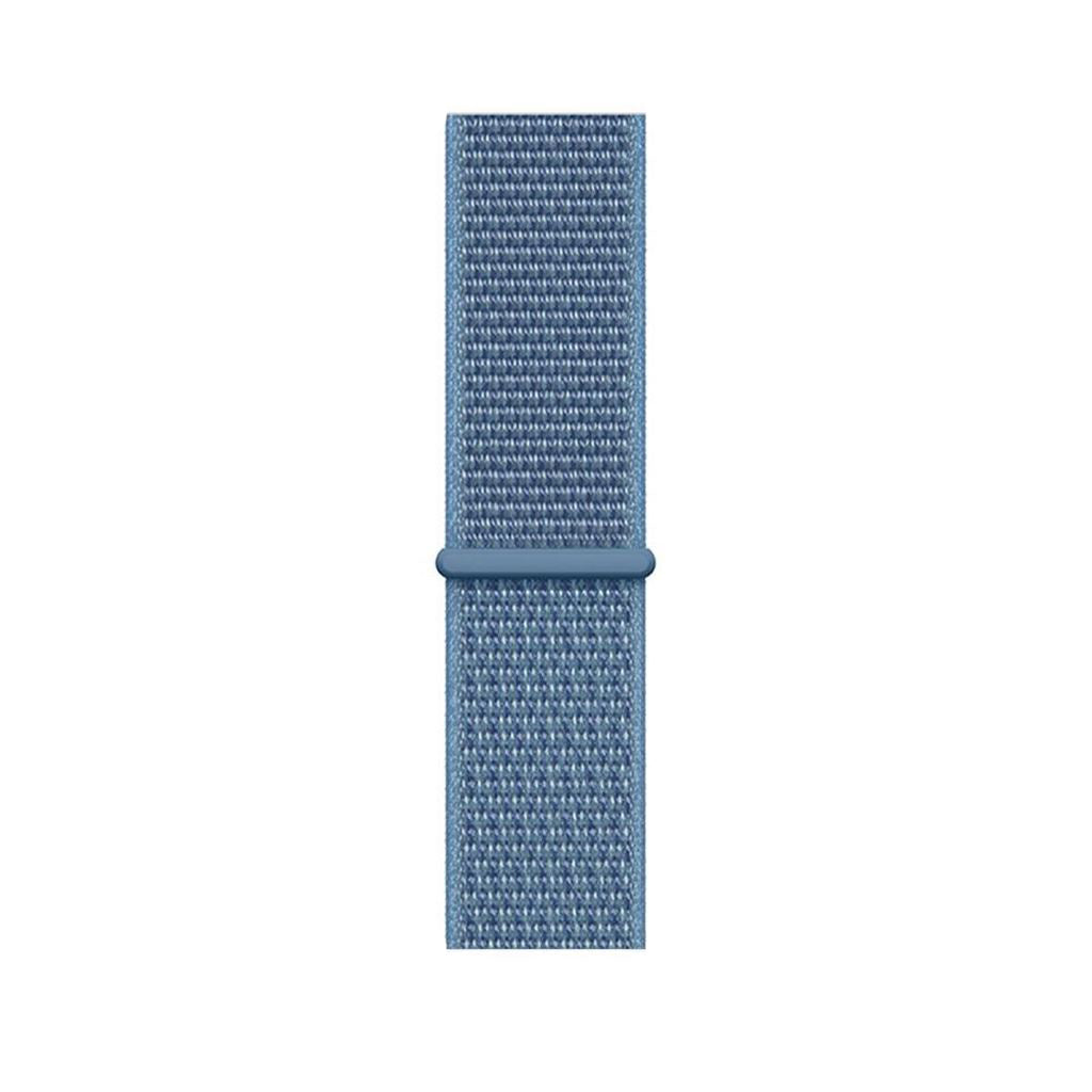 blue nylon sport loop watch band for apple watch series 10 42mm and 45mm and ultra 2 made from woven nylon