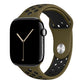 olive green black silicone watch strap for apple watch series 11 42mm 46mm with perforated holes for breathing while running and active sports