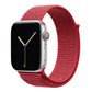 red nylon sport loop watch band for apple watch series 10 42mm and 45mm and ultra 2 made from woven nylon