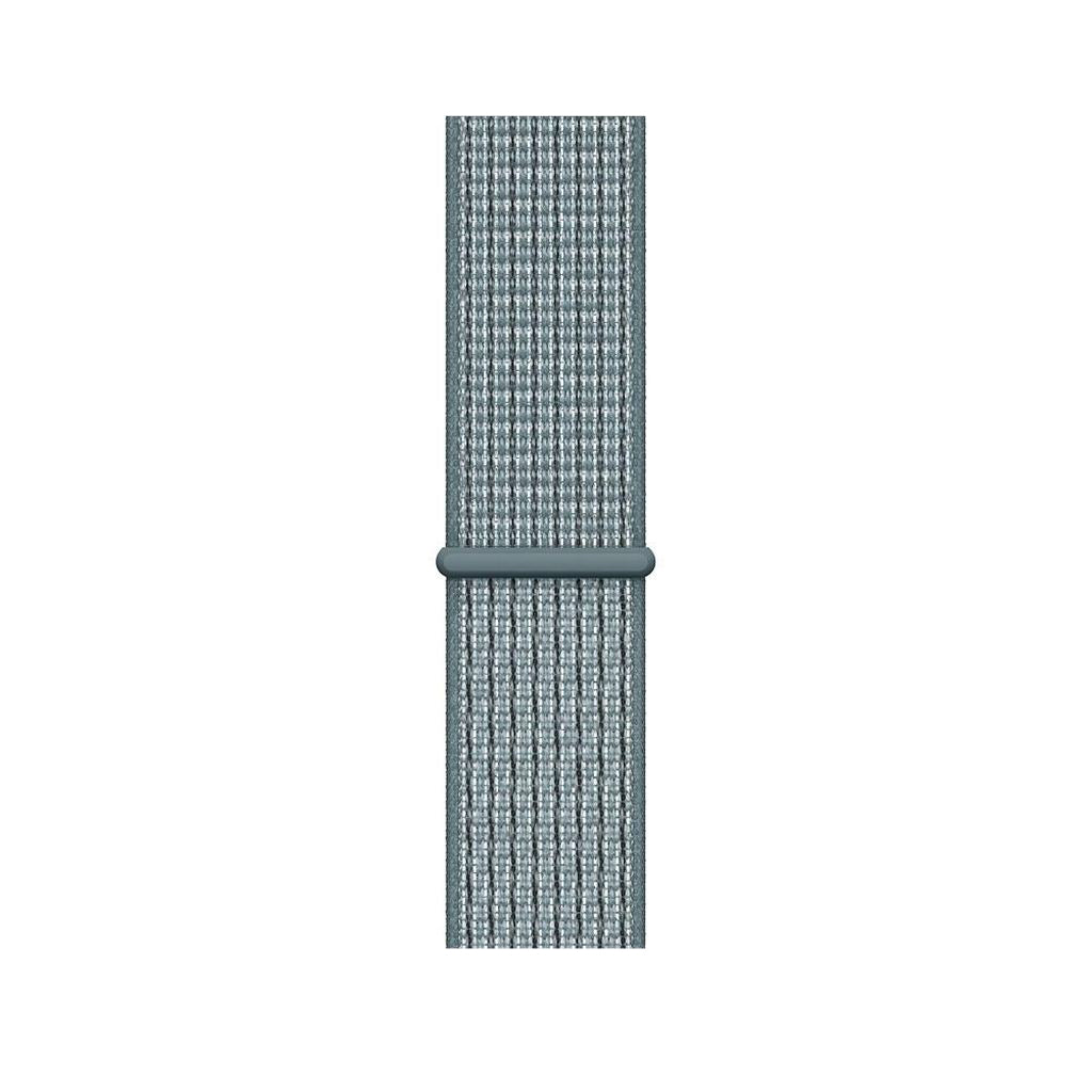 grey blue teal nylon sport loop watch band for apple watch series 10 42mm and 45mm and ultra 2 made from woven nylon