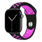black purple silicone watch strap for apple watch series 11 42mm 46mm with perforated holes for breathing while running and active sports