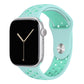 tropical green silicone watch strap for apple watch series 11 42mm 46mm with perforated holes for breathing while running and active sports