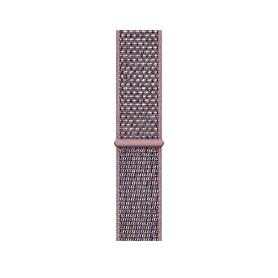 mauve purple nylon sport loop watch band for apple watch series 10 42mm and 45mm and ultra 2 made from woven nylon