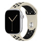 beige black silicone watch strap for apple watch series 11 42mm 46mm with perforated holes for breathing while running and active sports