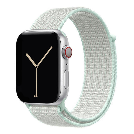 teal mint yellow nylon sport loop watch band for apple watch series 10 42mm and 45mm and ultra 2 made from woven nylon