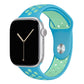 blue light green silicone watch strap for apple watch series 11 42mm 46mm with perforated holes for breathing while running and active sports