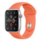 A papaya fruit orange colour watch strap made from silicone for apple watch series 10 size 42mm and 46mm on a display band