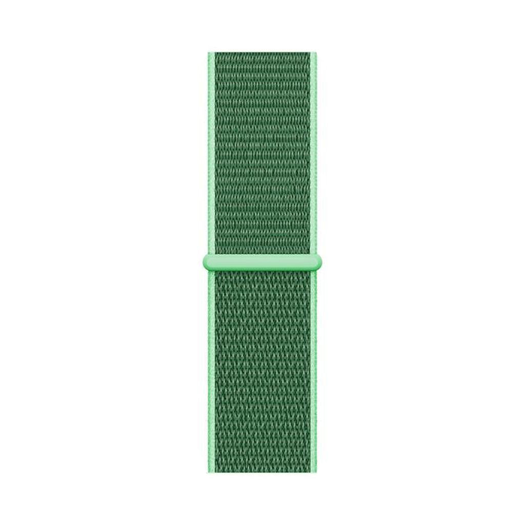 spearmint nylon sport loop watch band for apple watch series 10 42mm and 45mm and ultra 2 made from woven nylon