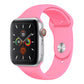 A bright pink Colour silicone watch strap sport band on an Apple watch series 10 46mm and 42mm  and Ultra 2