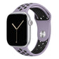light purple black silicone watch strap for apple watch series 11 42mm 46mm with perforated holes for breathing while running and active sport