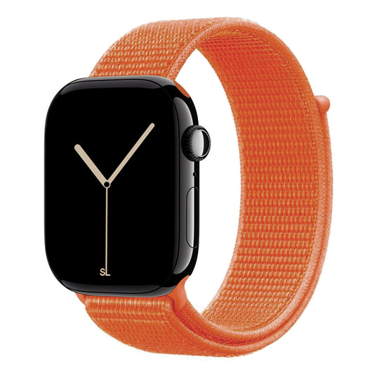 New orange sport loop watch band for apple watch series 10 42mm and 45mm and ultra 2 made from woven nylon