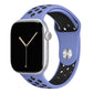 blue black silicone watch strap for apple watch series 11 42mm 46mm with perforated holes for breathing while running and active sports
